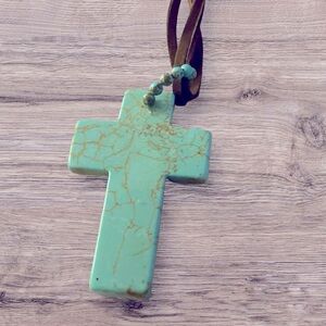 Turquoise cross necklace